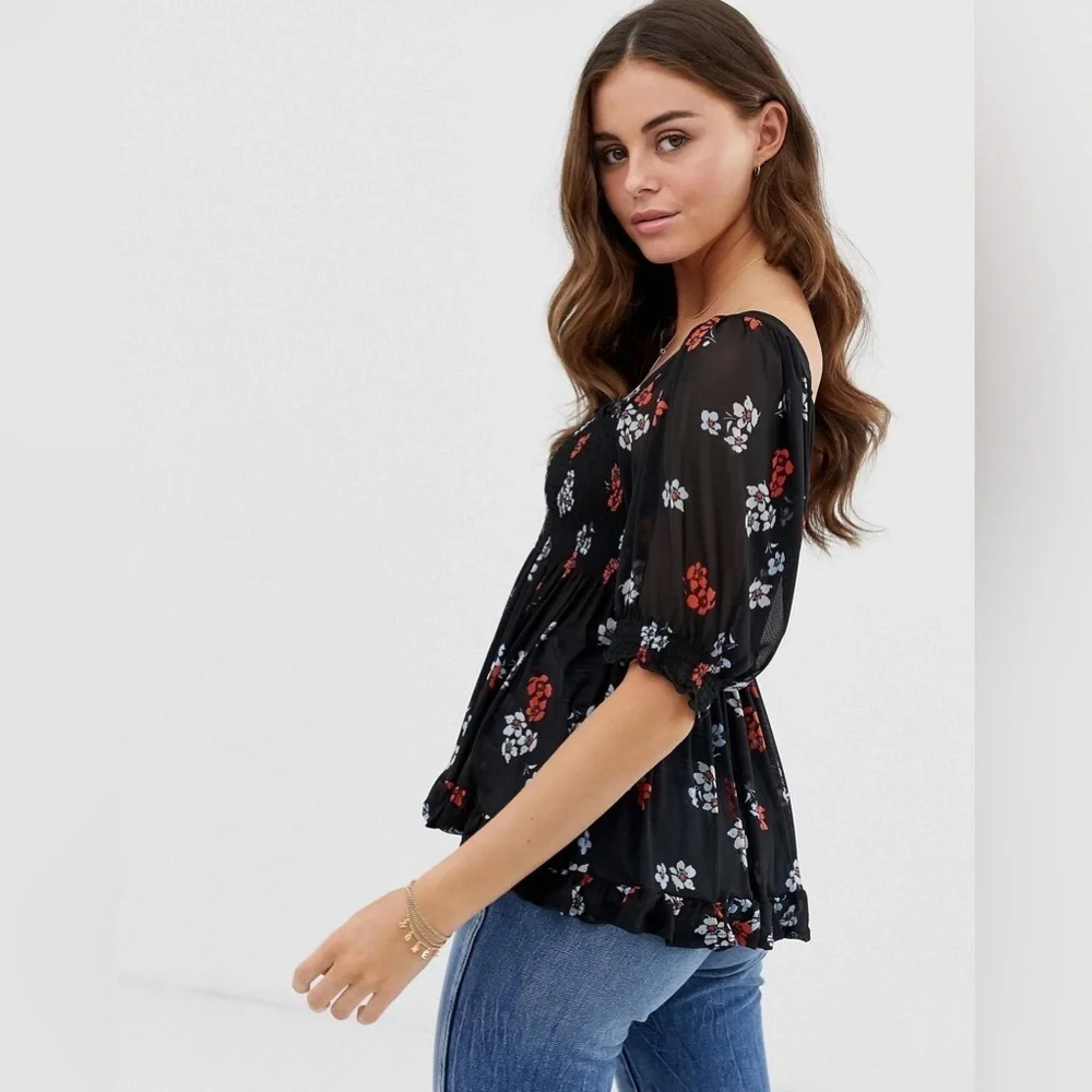 Like New Free People Delta Dawn Blouse XS